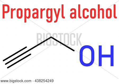 Propargyl Alcohol Molecule. Skeletal Formula. Chemical Structure