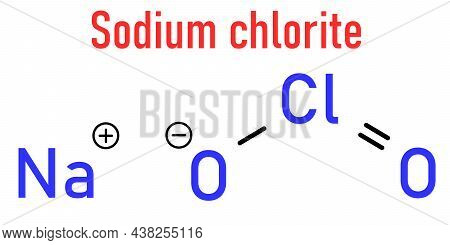 Sodium Chlorite, Chemical Structure. Skeletal Formula. Flet Design