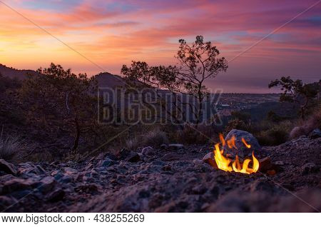 Underground Gas Flames Of Mount Chimaera, Cirali, Turkey