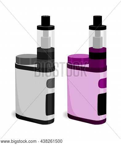 Electronic Cigarette For Vaping. Electronic Hookah. Isolated Vector Illustration
