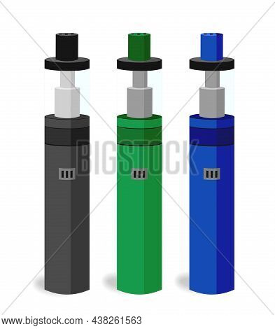 Electronic Cigarette For Vaping. Electronic Hookah. Isolated Vector Illustration