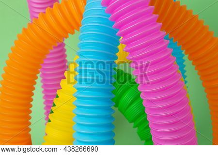 Closeup Photography Of Colorful Pop Tubes - Finger Antistress Toys For Adults And Children.