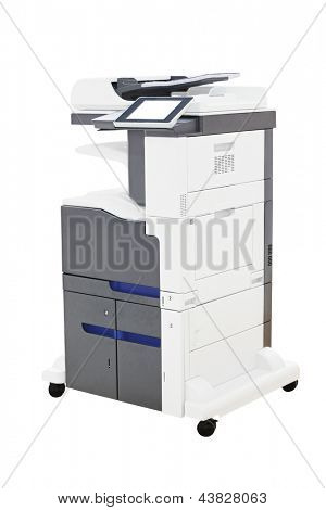 Office copying machine under thew white background