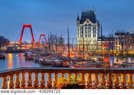 Rotterdam, Netherlands from Oude Haven  Old Port at Twilight.