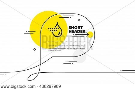 Hydroelectricity Simple Icon. Continuous Line Chat Bubble Banner. Hydroelectric Energy Type Sign. Wa
