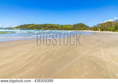 Beach View With Waves, Sand And Vegetation