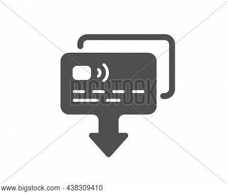 Credit Card Icon. Send Money Payment Sign. Receive Transaction Symbol. Classic Flat Style. Quality D