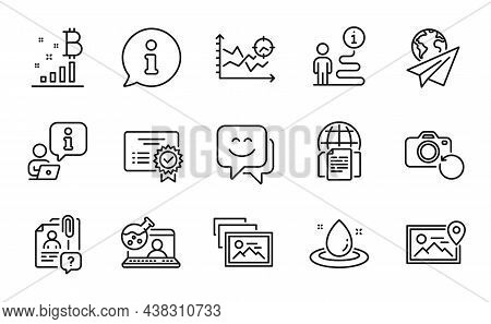 Technology Icons Set. Included Icon As Certificate, Internet Documents, Search Employee Signs. Smile