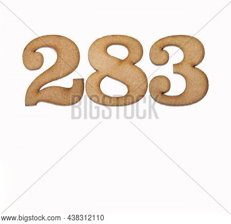 Number 283 - Piece Of Wood Isolated On White Background