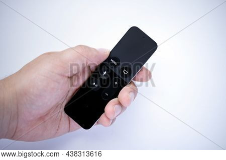 Calgary, Alberta, Canada. Nov 2, 2021. An Apple Siri Remote Control, Voice Control With A10x Fusion 
