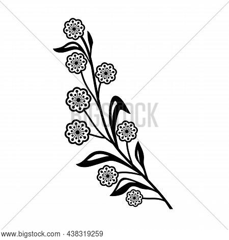 Retro Style Illustration Of A Flower Of Golden Wattle Or Acacia Pycnantha, A Tree Of The Family Faba