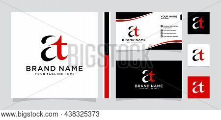 Initial Letter Logo At Or Ta, Logo Template Designs With Business Card Design.