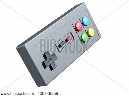 Cute Colorful Joystick Gamepad, Game Console On White Background. Computer Gaming. 3d Render
