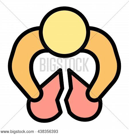 Heartbroken Human Icon. Outline Heartbroken Human Vector Icon Color Flat Isolated