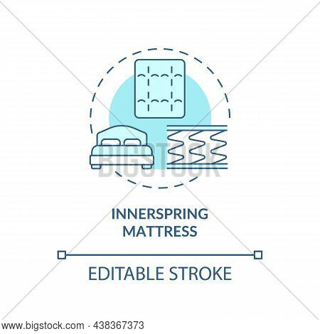 Innerspring Mattress Blue Concept Icon. Common Matress Type Abstract Idea Thin Line Illustration. Me