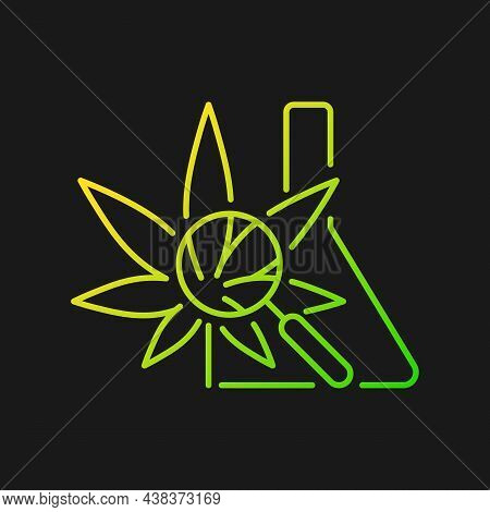 Medical Cannabis Research Gradient Vector Icon For Dark Theme. Plant-based Medicine Evaluation. Drug