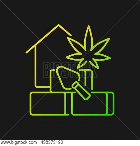 Hempcrete Gradient Vector Icon For Dark Theme. Sustainable Building Material. Construction Industry.