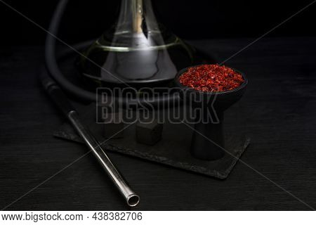 Hookah Bowl, With Tobacco On Dark Background