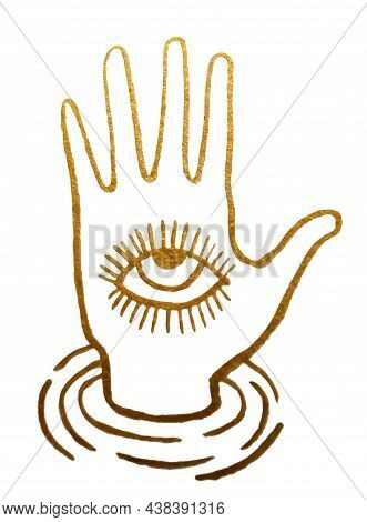 Eye Of Providence. Masonic Symbol. All Seeing Eye Inside Triangle Pyramid. New World Order. Sacred G