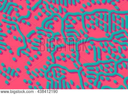 Abstract Background With Optical Illusion Generative Pattern And Vibrant Fluid Psychedelic Colors.