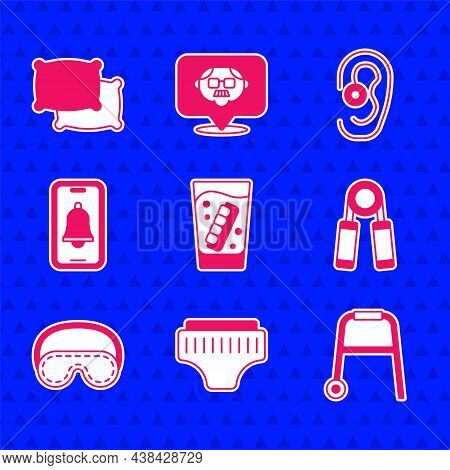 Set False Jaw In Glass, Adult Diaper, Walker, Sport Expander, Eye Sleep Mask, Emergency Phone Call, 