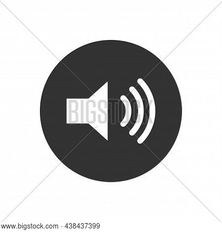 Audio Speaker Volume Related Glyph Vector Icon For Apps And Websites. Speaker Sign. Volume Symbol. L
