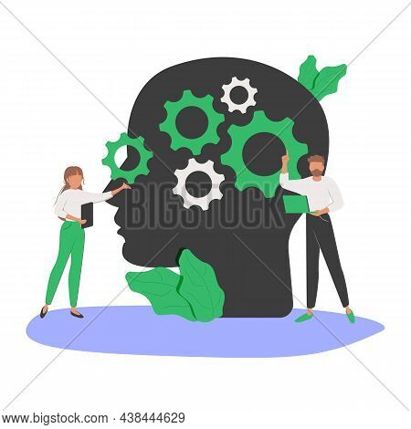 Cognitive Process And Psychological Mind Learning Process Tiny Person Concept. Inner Head Thoughts R