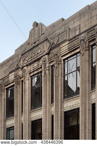 Halifax, West Yorkshire, United Kingdom - 18 August 2021: Brand Name And Art Deco Style Elephant Hea