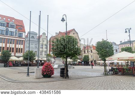 Grudziadz, Poland - July 26, 2021: Main Market Square In Grudziadz.