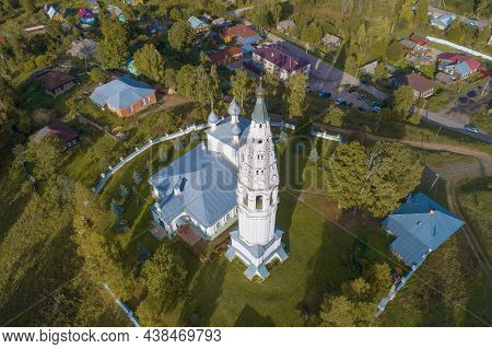 Above The Ancient Transfiguration Cathedral On A Sunny September Day. Sudislavl. Kostroma Region, Ru