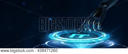 It Consultant Presenting Tag Cloud About Information Technology.3d Illustration