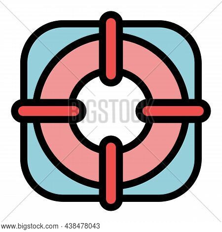 Outsource Lifebouy Icon. Outline Outsource Lifebouy Vector Icon Color Flat Isolated