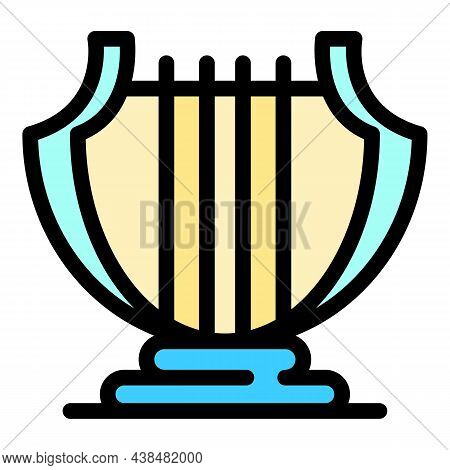 Classic Harp Icon. Outline Classic Harp Vector Icon Color Flat Isolated