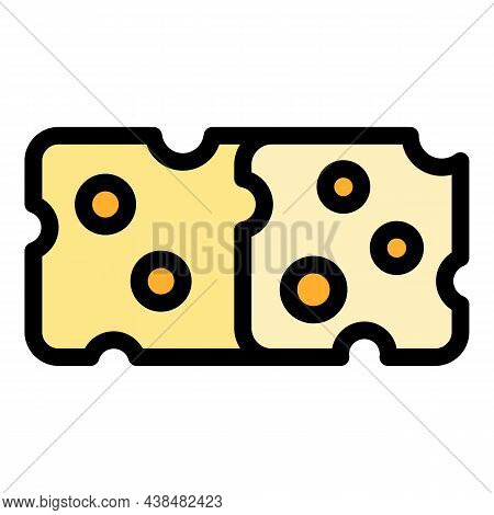 Food Cheese Icon. Outline Food Cheese Vector Icon Color Flat Isolated