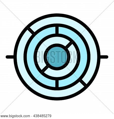 Top View Gyroscope Icon. Outline Top View Gyroscope Vector Icon Color Flat Isolated