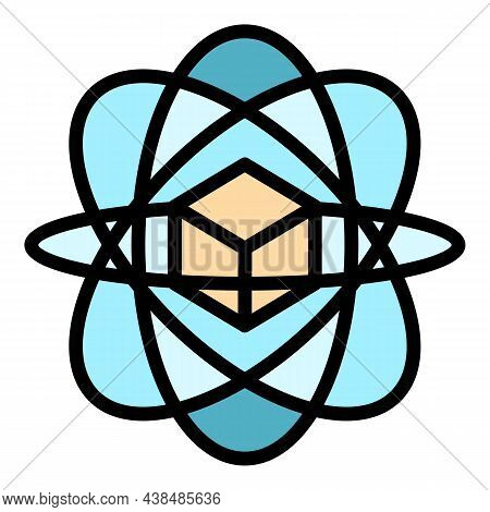 Spin Gyroscope Icon. Outline Spin Gyroscope Vector Icon Color Flat Isolated