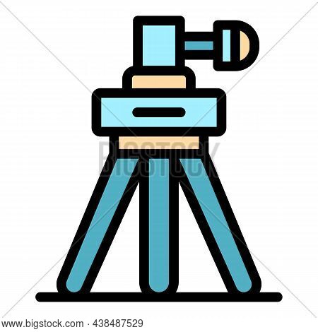 Video Tripod Icon. Outline Video Tripod Vector Icon Color Flat Isolated