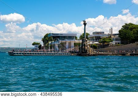 Sevastopol, Crimea, Russia - June 11, 2021: Monument To The Flooded Ships And Kornilov Embankment In