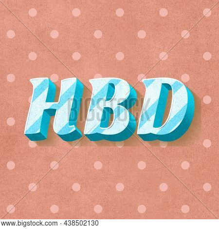 HBD text vintage typography polka dot background