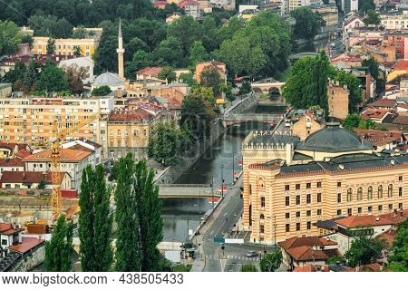 View of the historic centre of Sarajevo , Bosnia and Herzegovina