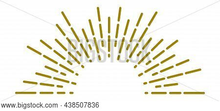 Retro Sunburst Badge. Golden Light Rays. Semi Circle Shape