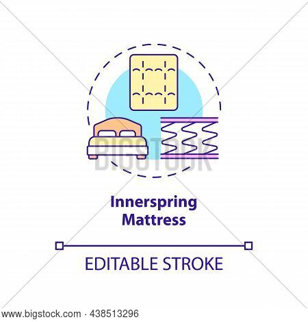 Innerspring Mattress Concept Icon. Common Matress Type Abstract Idea Thin Line Illustration. Metal S