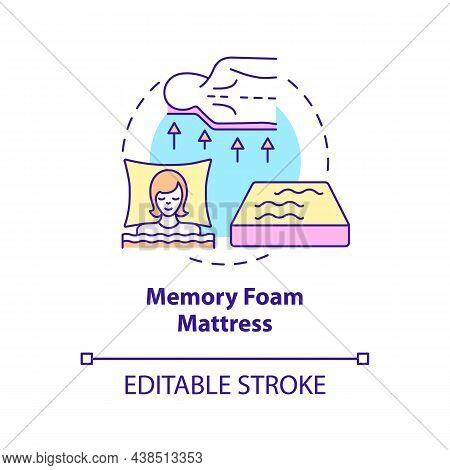 Memory Foam Mattress Concept Icon. Common Mattress Material Abstract Idea Thin Line Illustration. Po