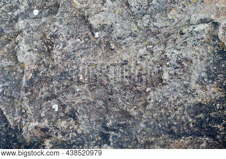 Close Up Photo Gray Granite Stonei, Smooth Rough Surface Old, Natural Material. Outdoors