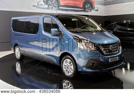 Nissan Nv300 People Carrier Van Model Shown At The Autosalon 2020 Motor Show. Brussels, Belgium - Ja