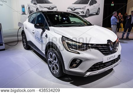 Renault Captur Plug-in Hybrid Car Model Shown At The Autosalon 2020 Motor Show. Brussels, Belgium - 