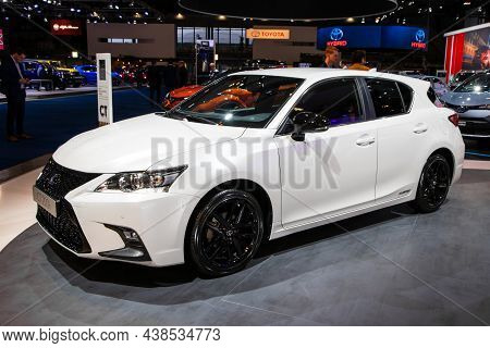 Lexus Ct 200h Hybrid Car Showncased At The Autosalon 2020 Motor Show. Brussels, Belgium - January 9,
