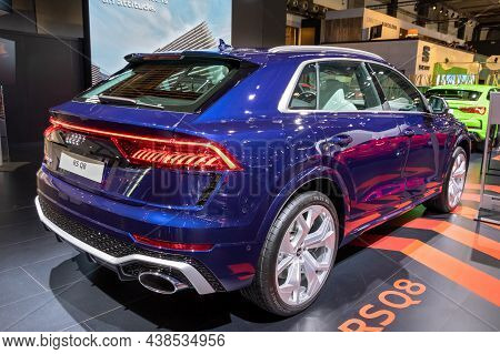 Audi Rs Q8 Car Showcased At The Autosalon 2020 Motor Show. Brussels, Belgium - January 9, 2020.