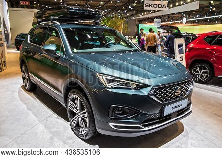 Seat Tarraco Car Showcased At The Autosalon 2020 Motor Show. Brussels, Belgium - January 9, 2020.