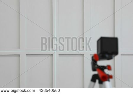 Cross Lines Of Laser Level On Grey Wall
